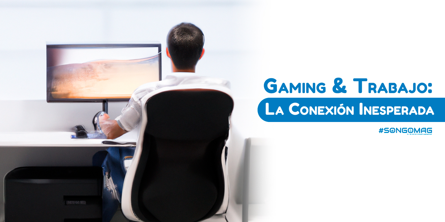 Gamer trabajando en una oficina moderna