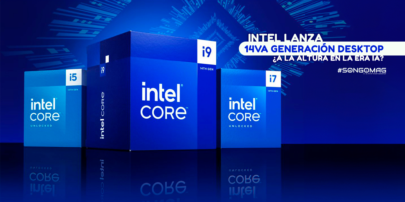 Cajas de procesadores Intel Core de 14va generación, con destaque en las versiones i5, i7 e i9.