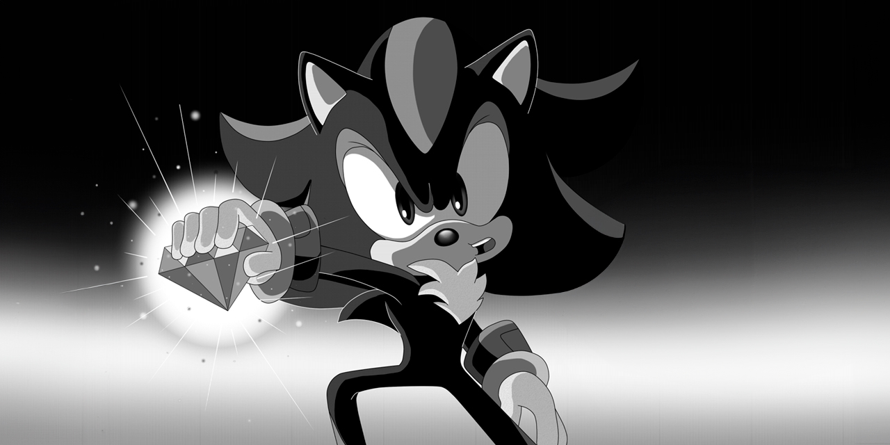 Shadow the Hedgehog sosteniendo una esmeralda en el nuevo manga de CoroCoro Comics