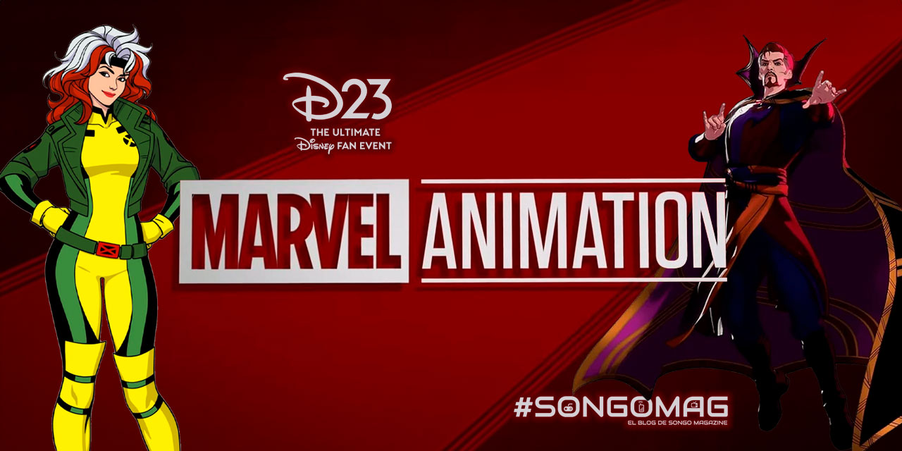 Marvel Animation D23 Expo presentation featuring Rogue from X-Men '97 and Doctor Strange from What If...?.