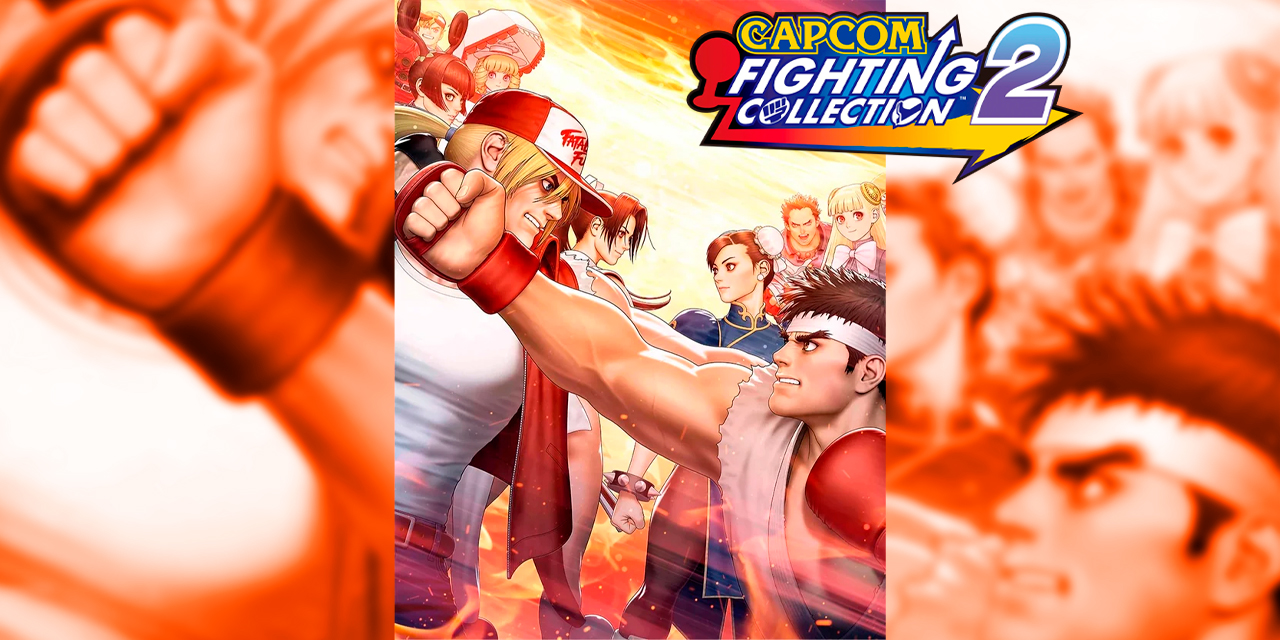 Arte principal de Capcom Fighting Collection 2 con personajes de Street Fighter y SNK.